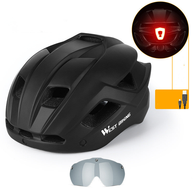 Cycling Integrated With Goggles Helmet