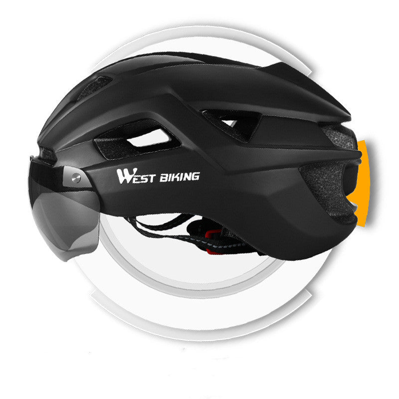 Cycling Integrated With Goggles Helmet