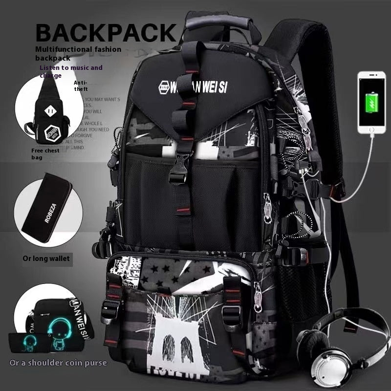 Men's Waterproof Oxford Cloth Backpack